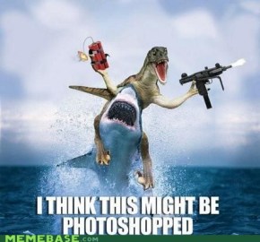 Shark and dinosaur and guns
