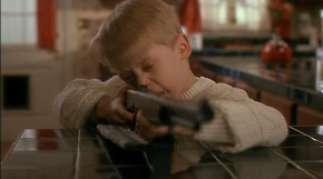 Kevin in home alone with gun